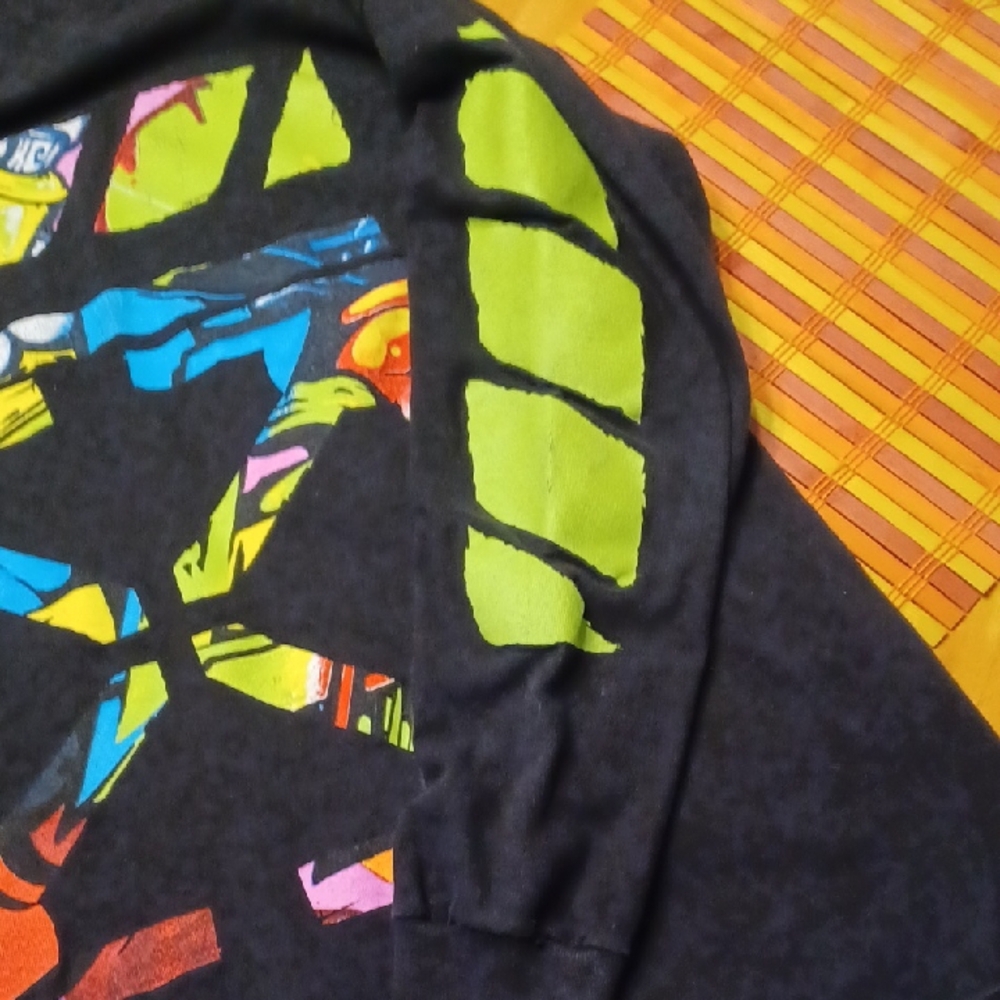 Graphic,Call Your Mother Brand, Black Long Sleeve Tee Shirt with Colorful Design - Picture 3 of 6